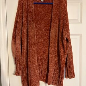 A New Day Womens M Chenille Open Front Cardigan Pink Rose Academia Cozy Soft